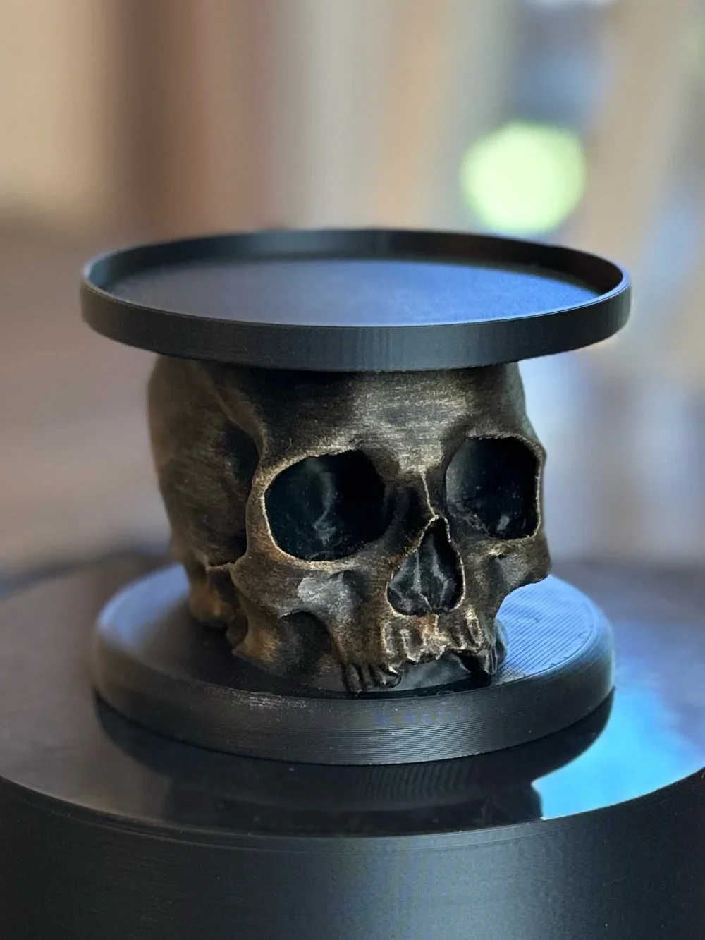 Bath & Body Works Compatible Halloween Skull Single Wick Candle Holder